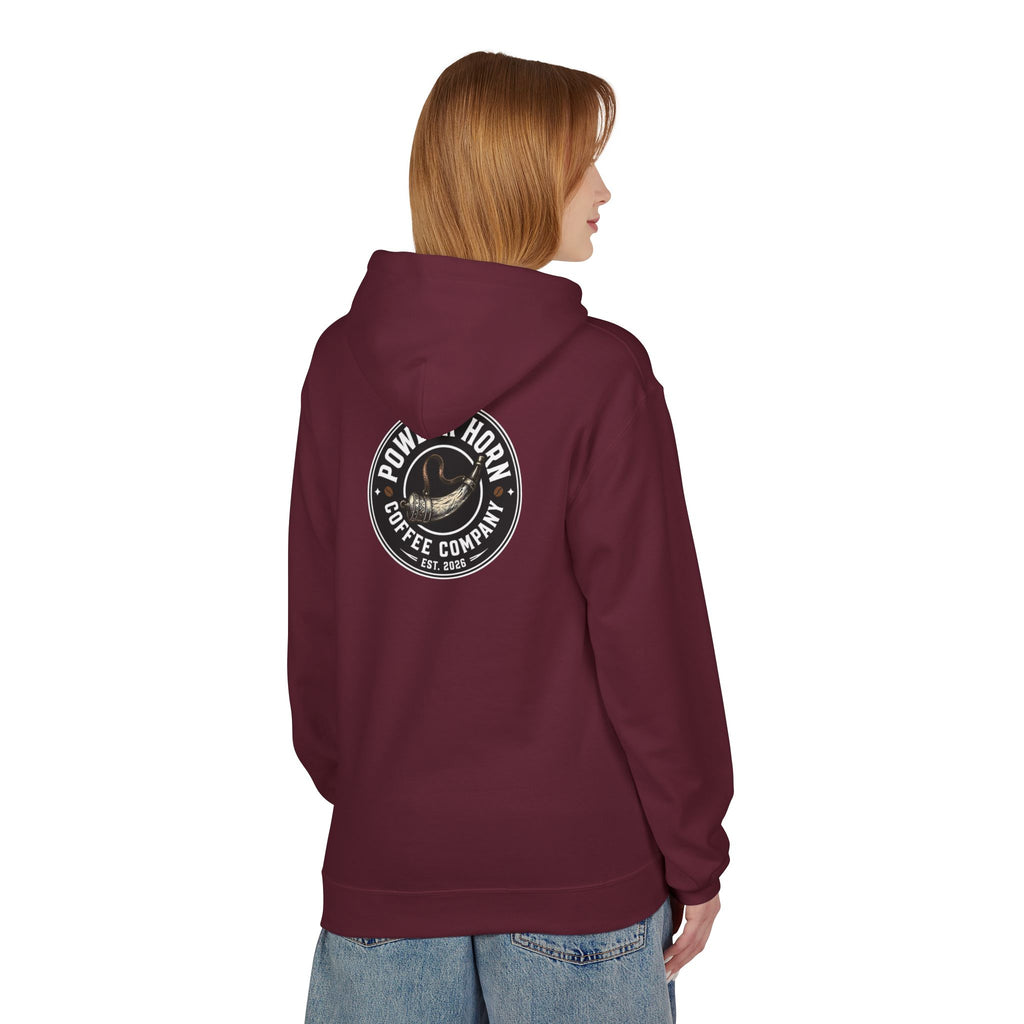 Powder Horn Logo Hoodie / Black Logo / Front and Back