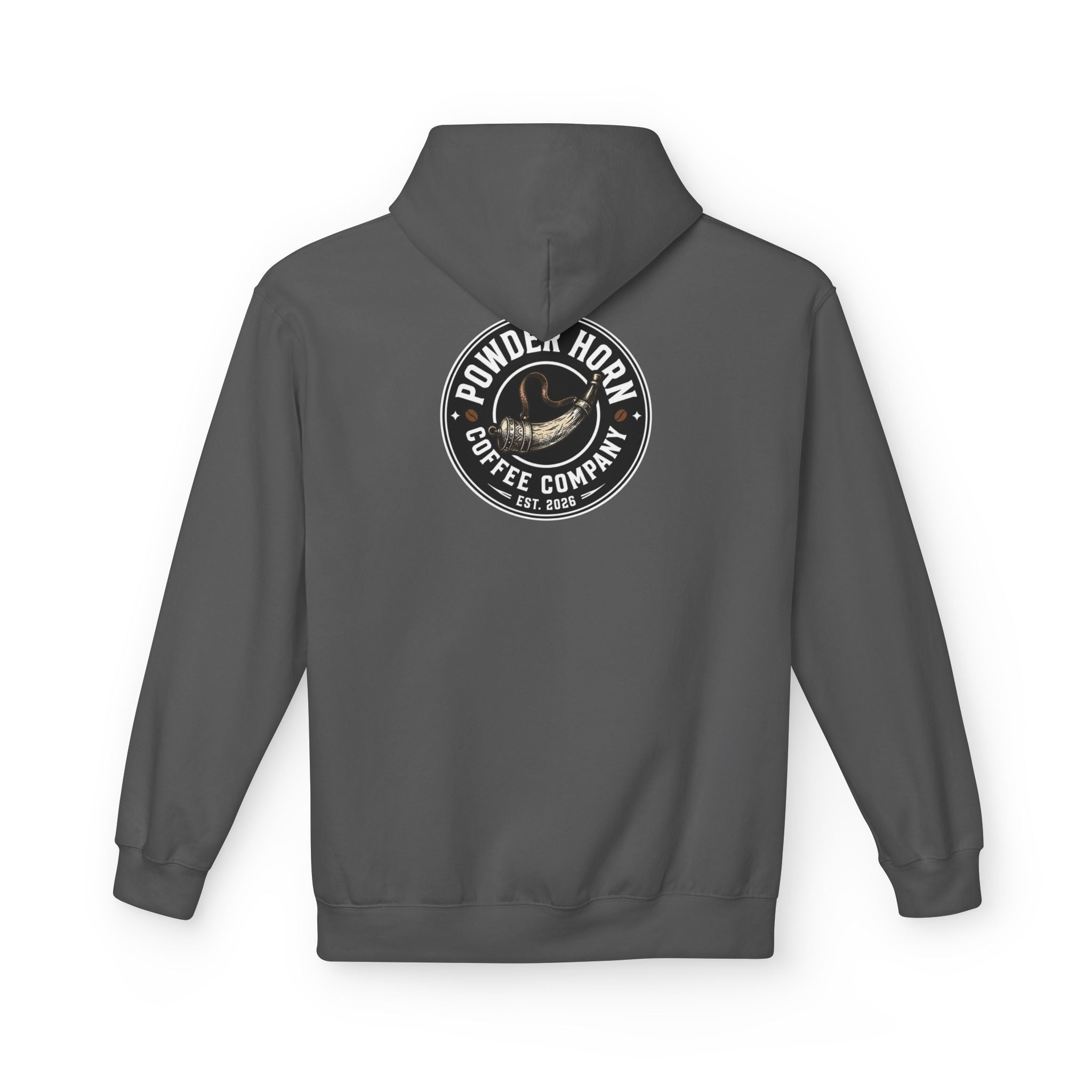 Powder Horn Logo Hoodie / Black Logo / Front and Back