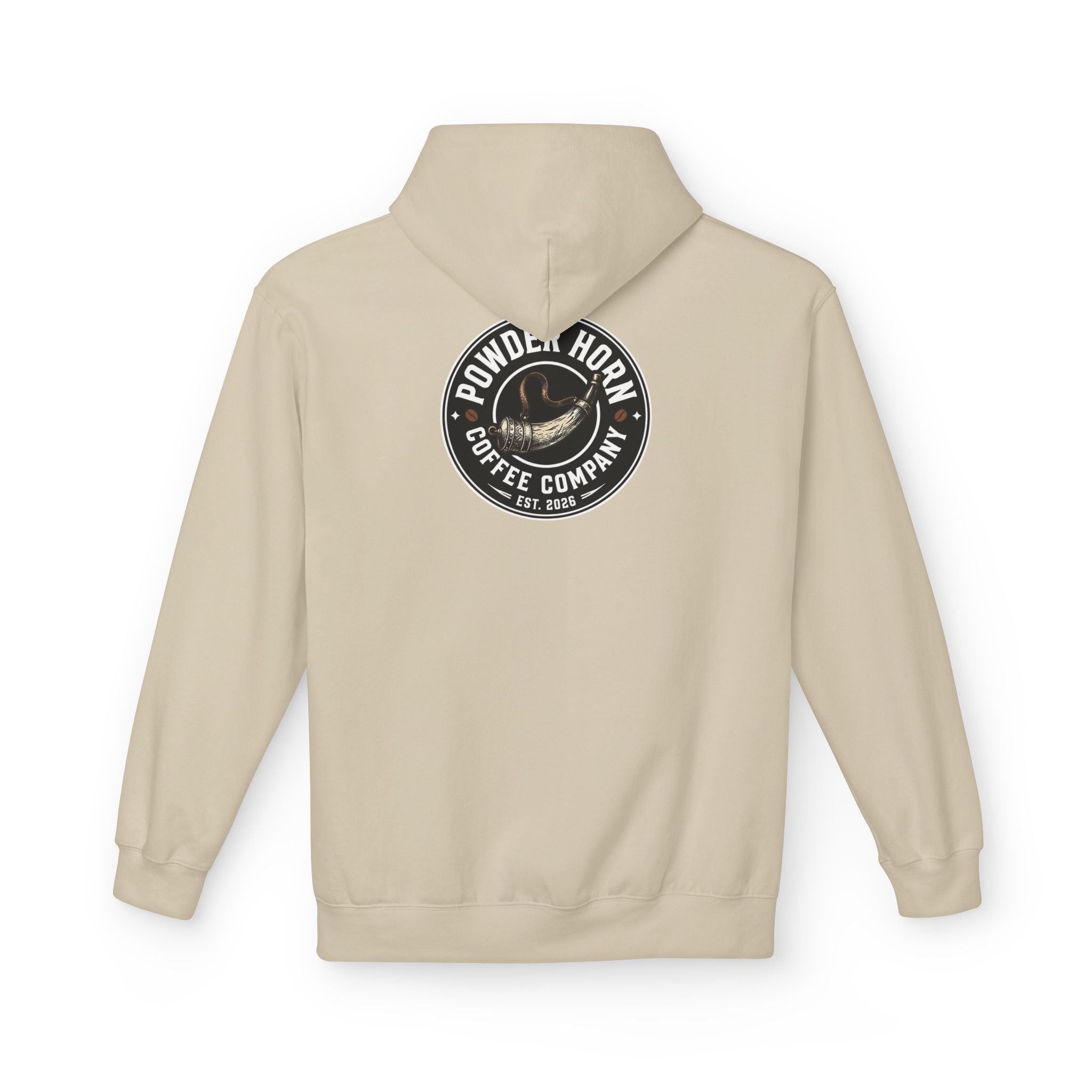 Powder Horn Logo Hoodie / Black Logo / Front and Back