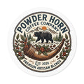 Powder Horn Coffee Company Sticker — Vintage Bear & Horn Logo