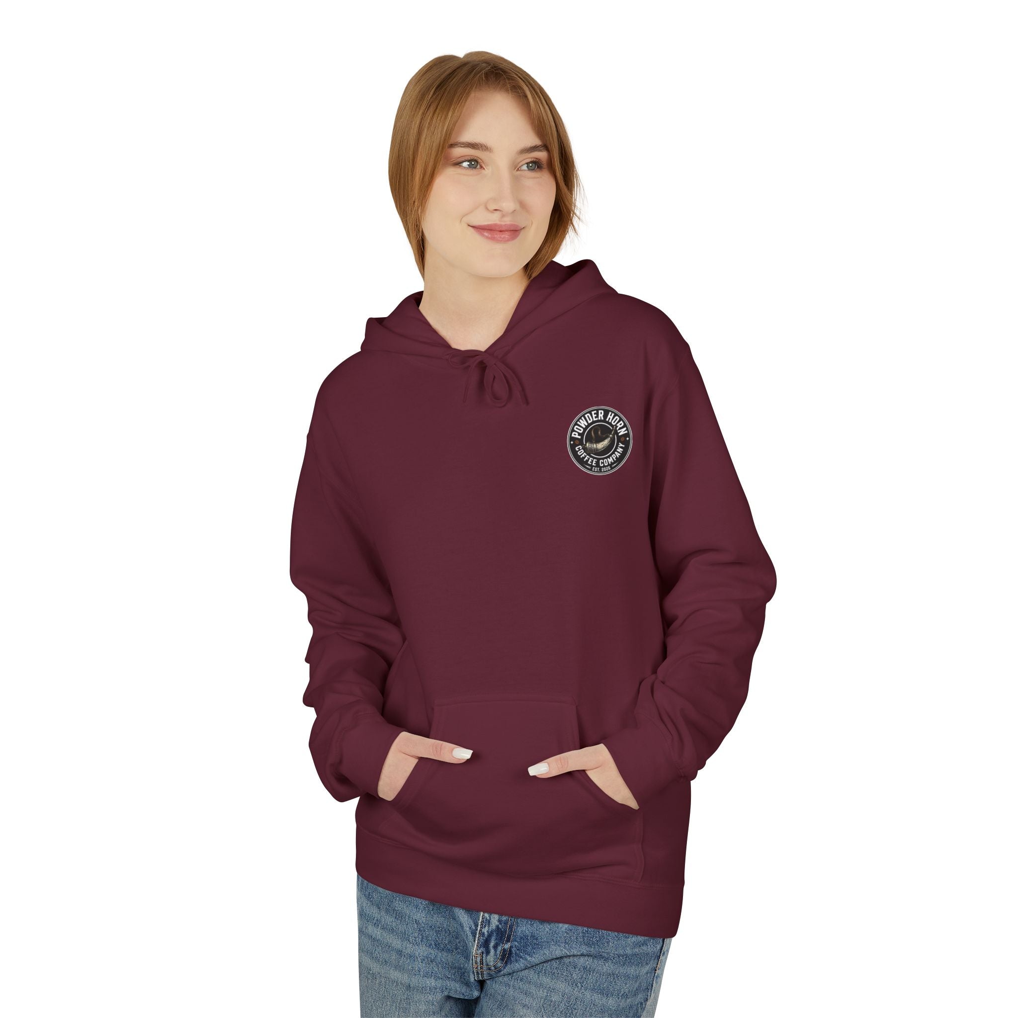 Powder Horn Logo Hoodie / Black Logo / Front and Back