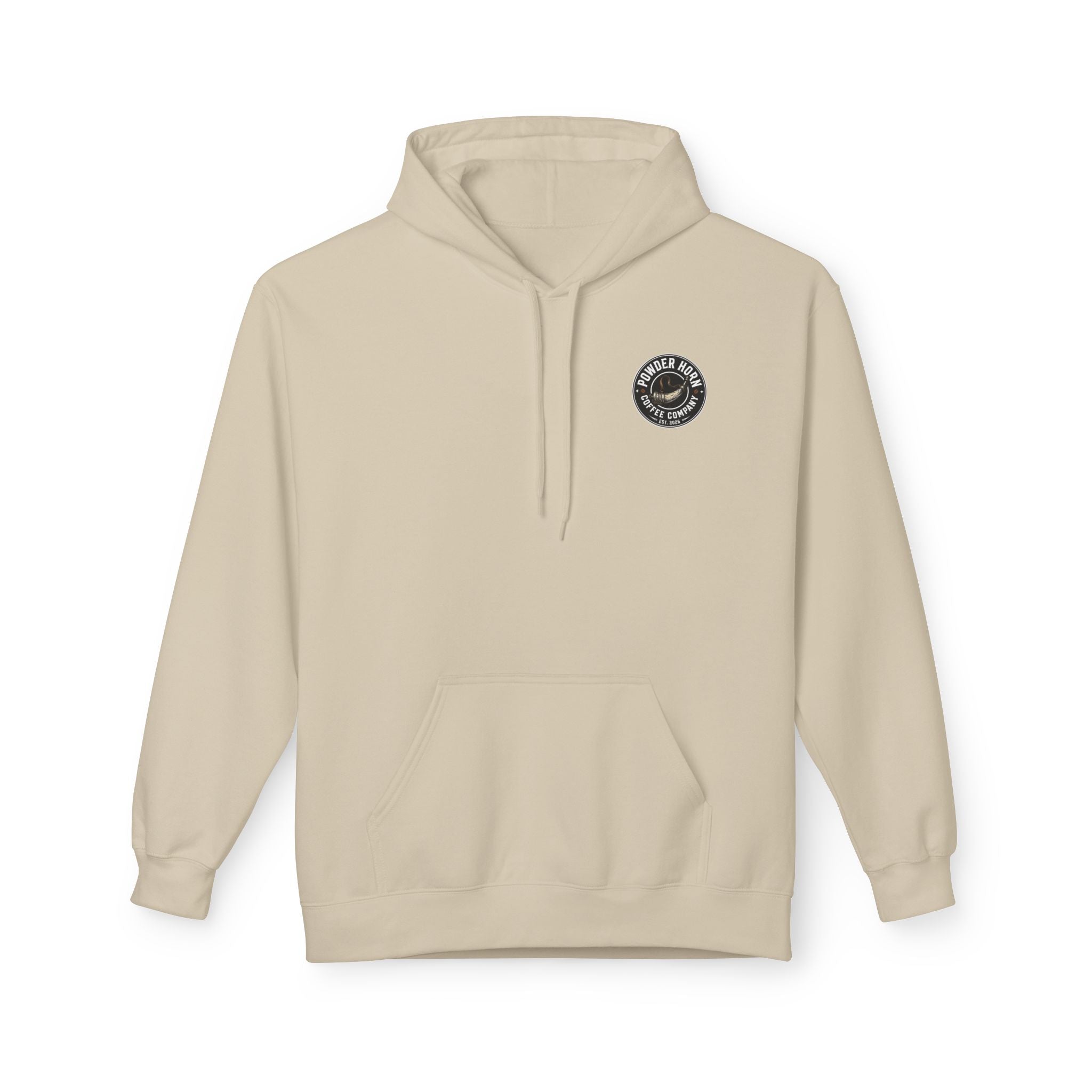 Powder Horn Logo Hoodie / Black Logo / Front and Back