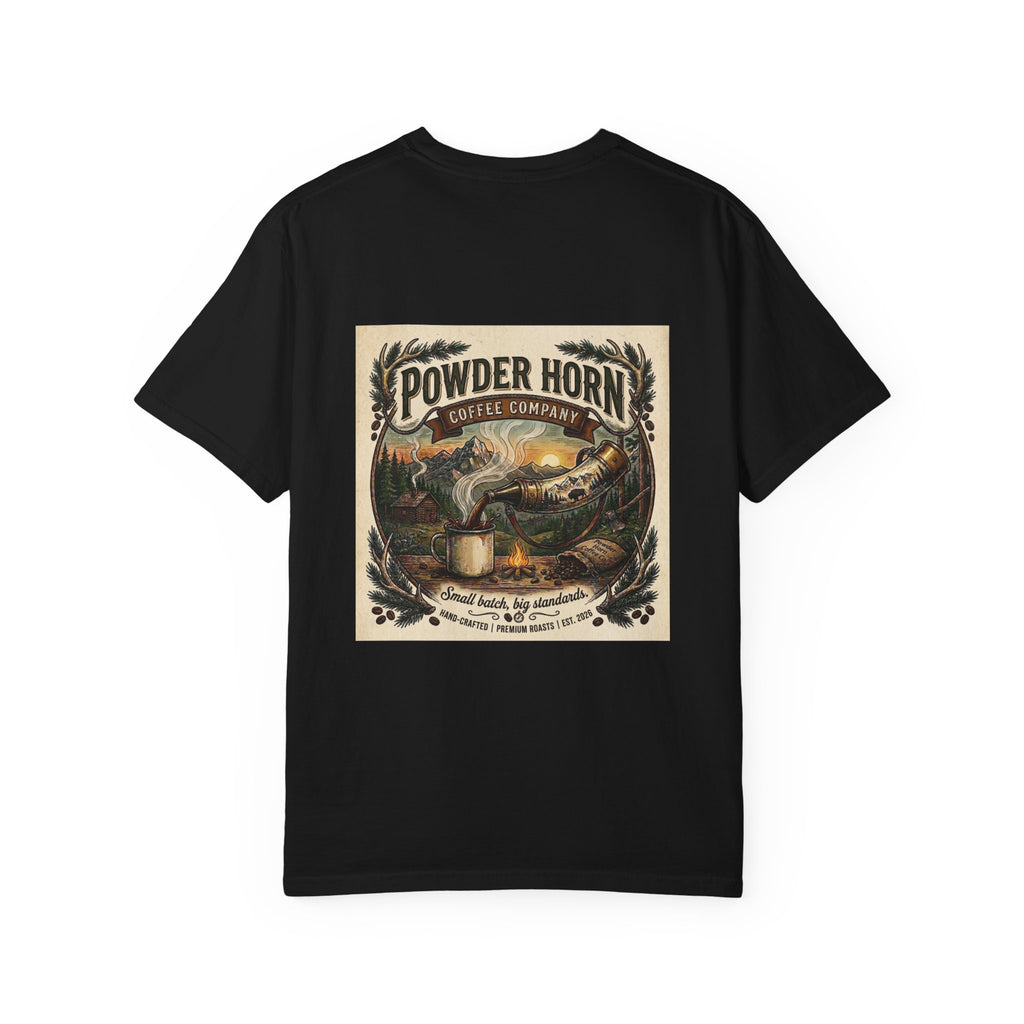Powder Horn Graphic T-Shirt / Bear Logo Front / Vintage Back