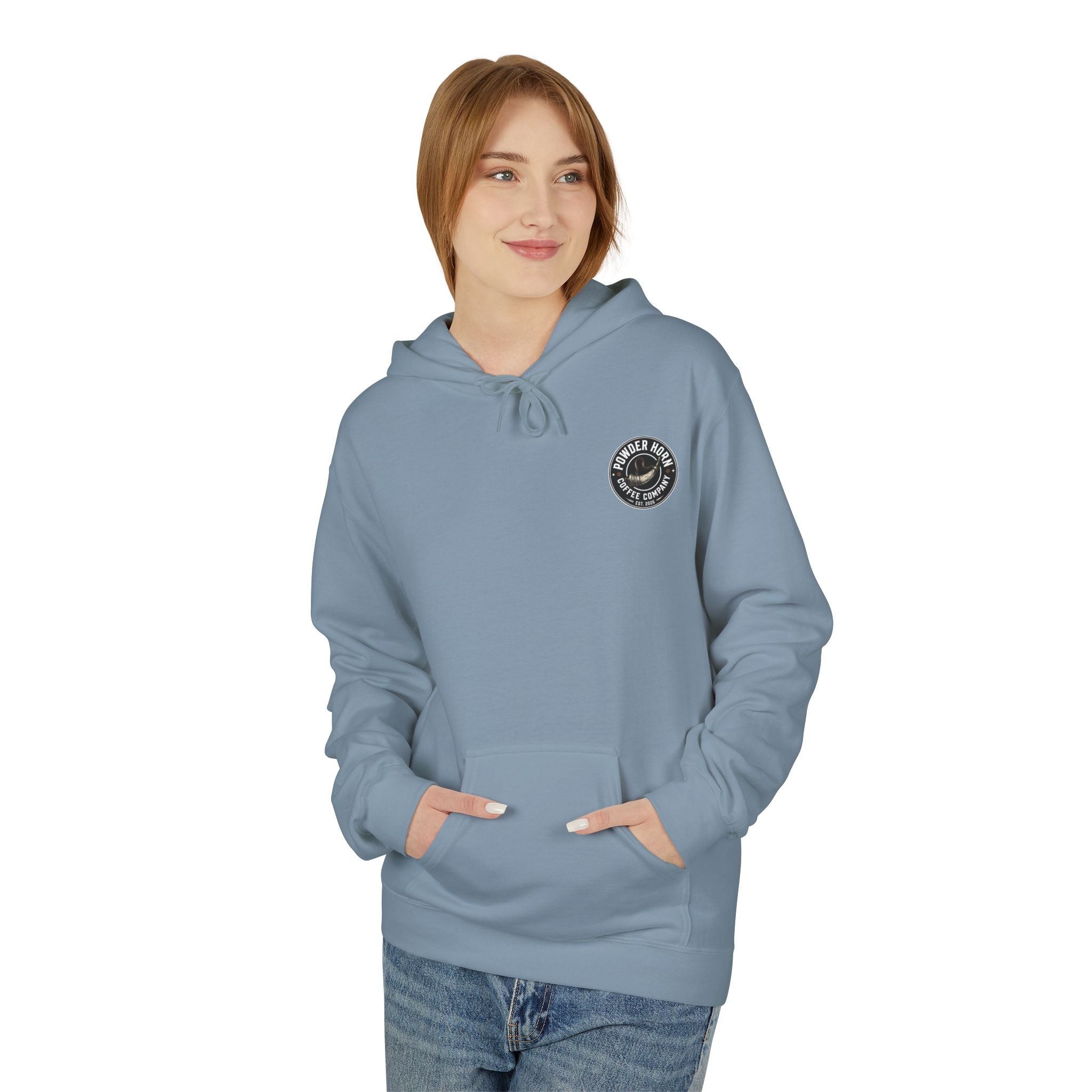 Powder Horn Logo Hoodie / Black Logo / Front and Back
