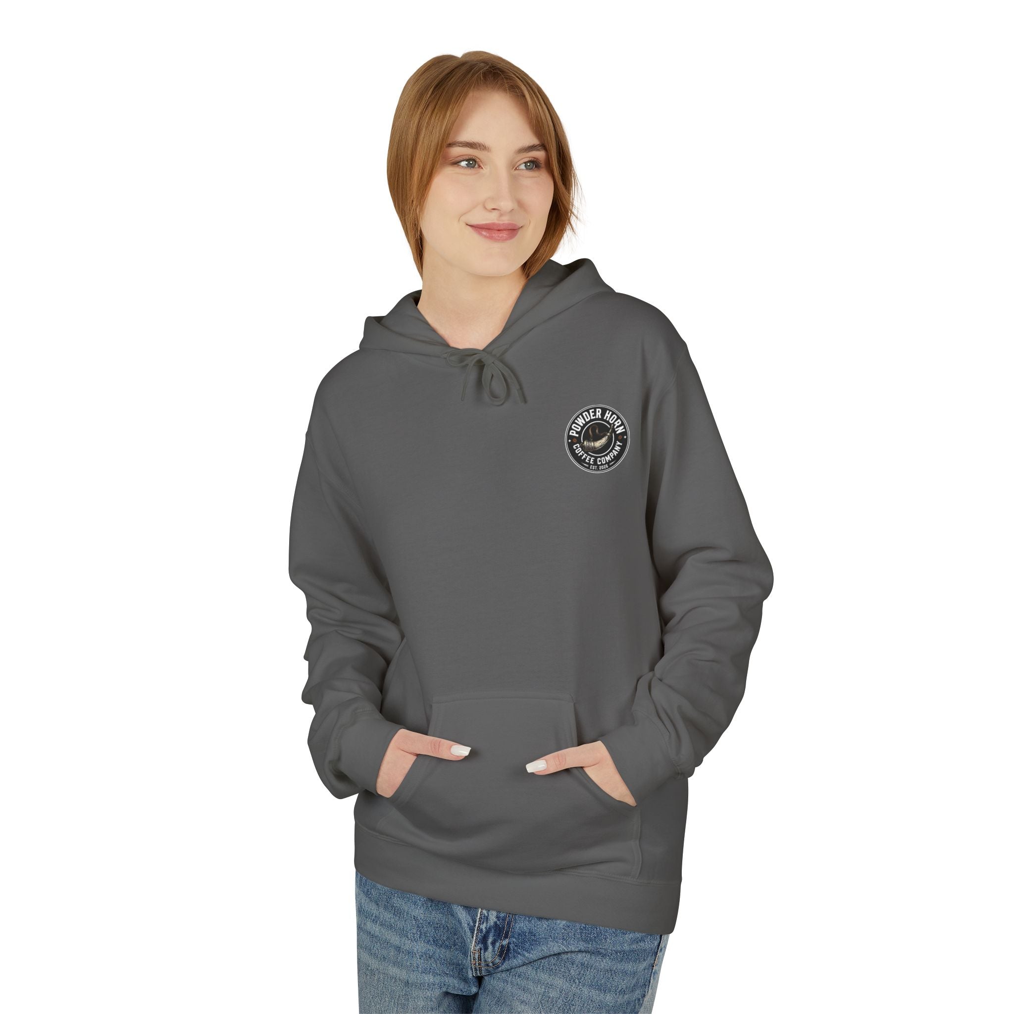 Powder Horn Logo Hoodie / Black Logo / Front and Back