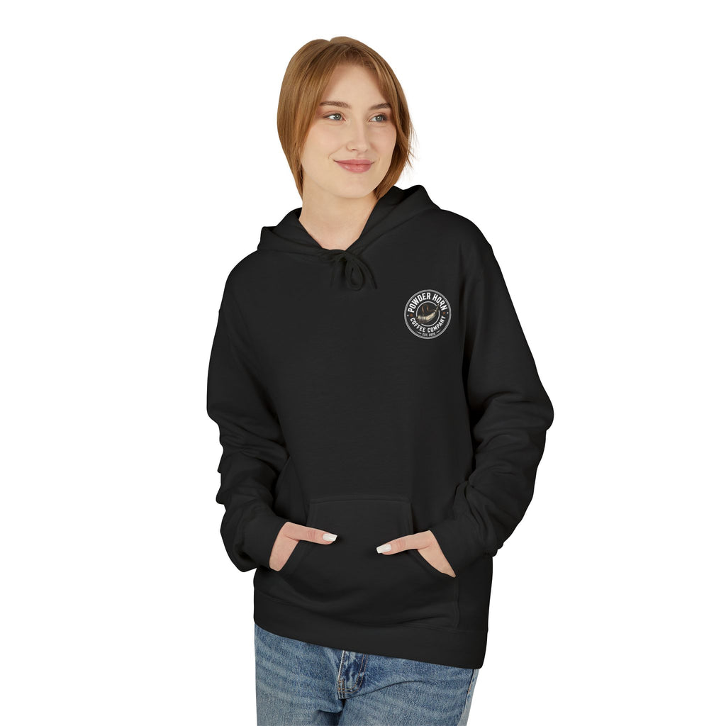 Powder Horn Logo Hoodie / Black Logo / Front and Back