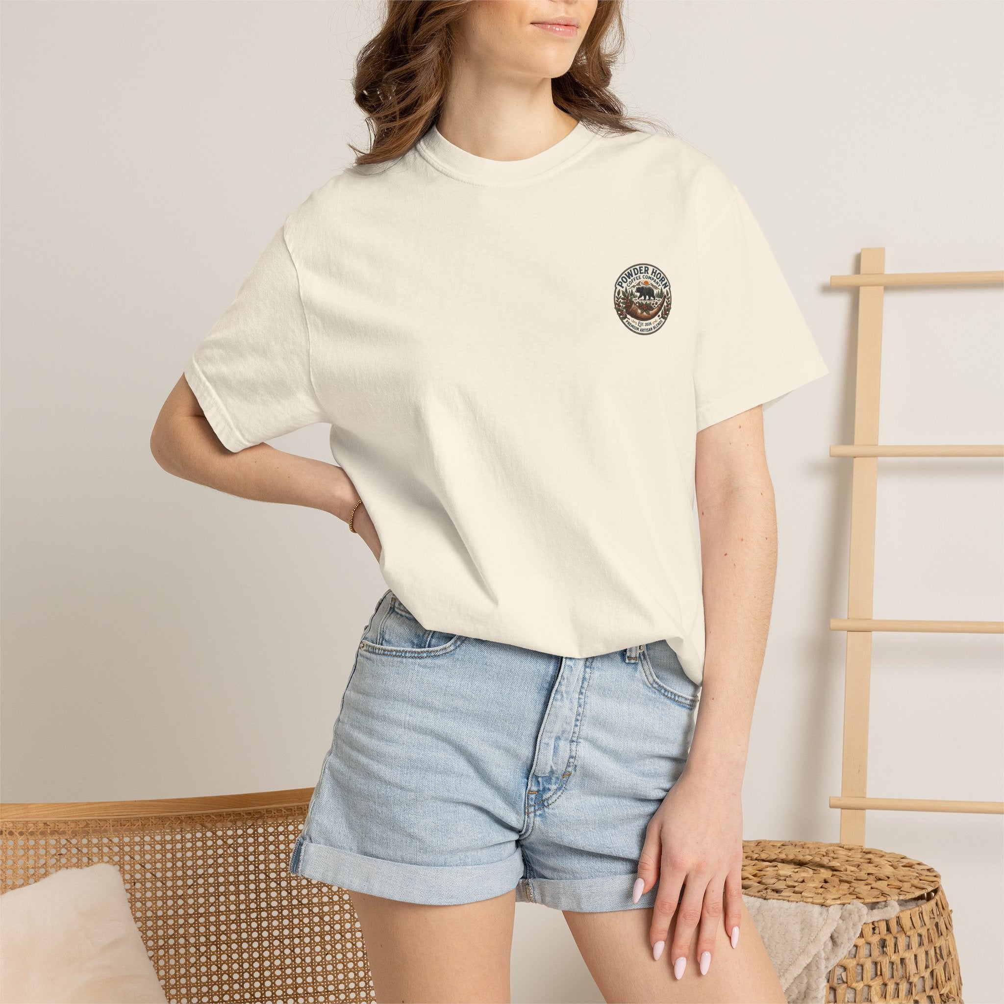 Powder Horn Graphic T-Shirt / Bear Logo / Front Only