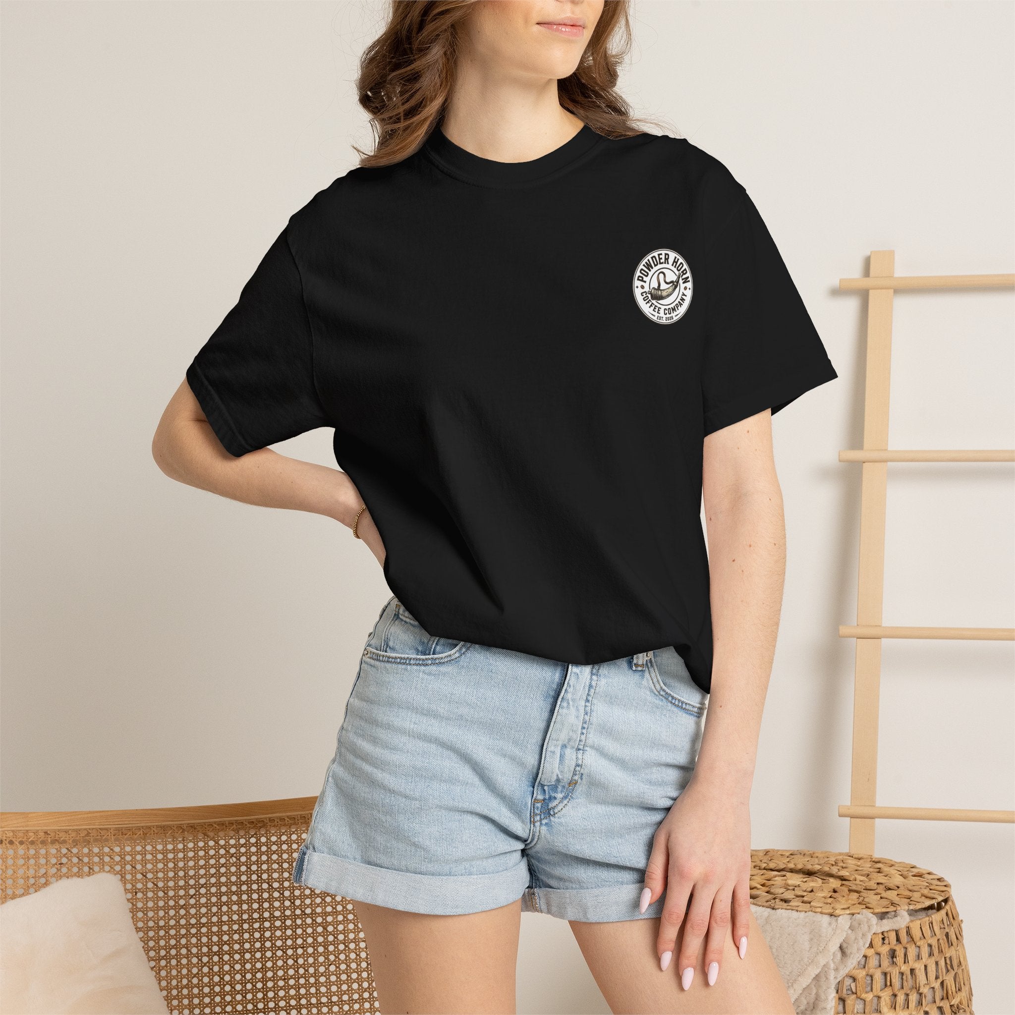 Powder Horn Plain T-shirt / White Logo / Front