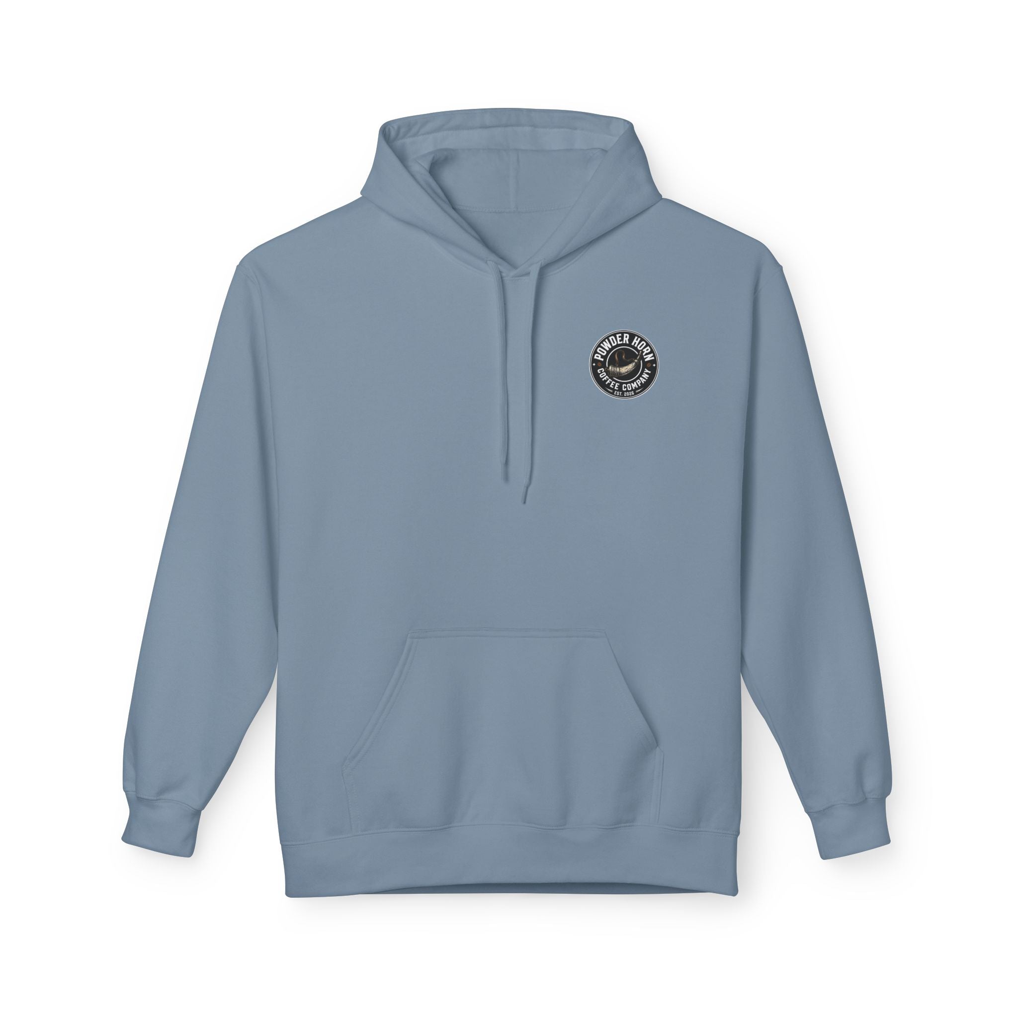 Powder Horn Logo Hoodie / Black Logo / Front and Back