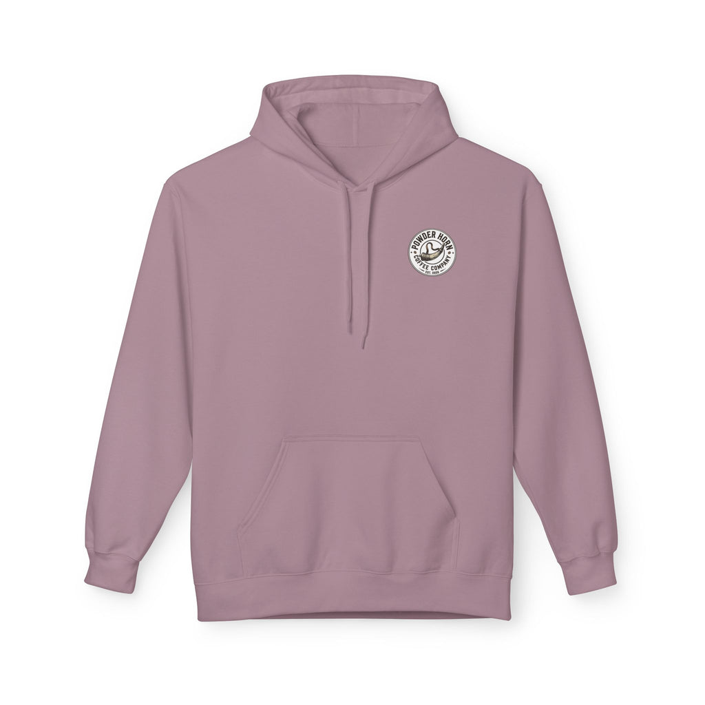 Powder Horn Hoodie / White Logo / Front Only