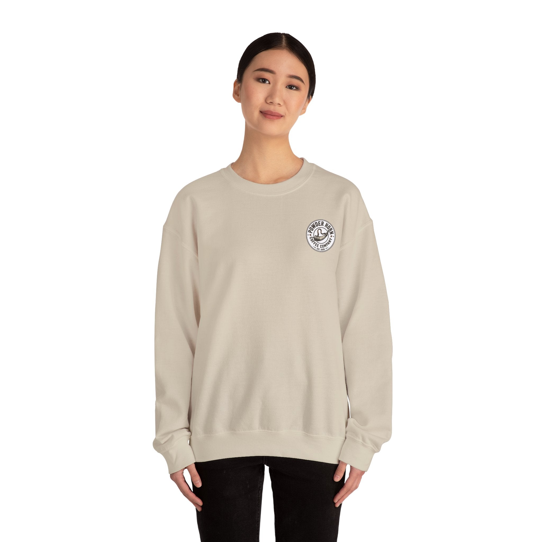 Powder Horn Sweatshirt / Front / White Logo