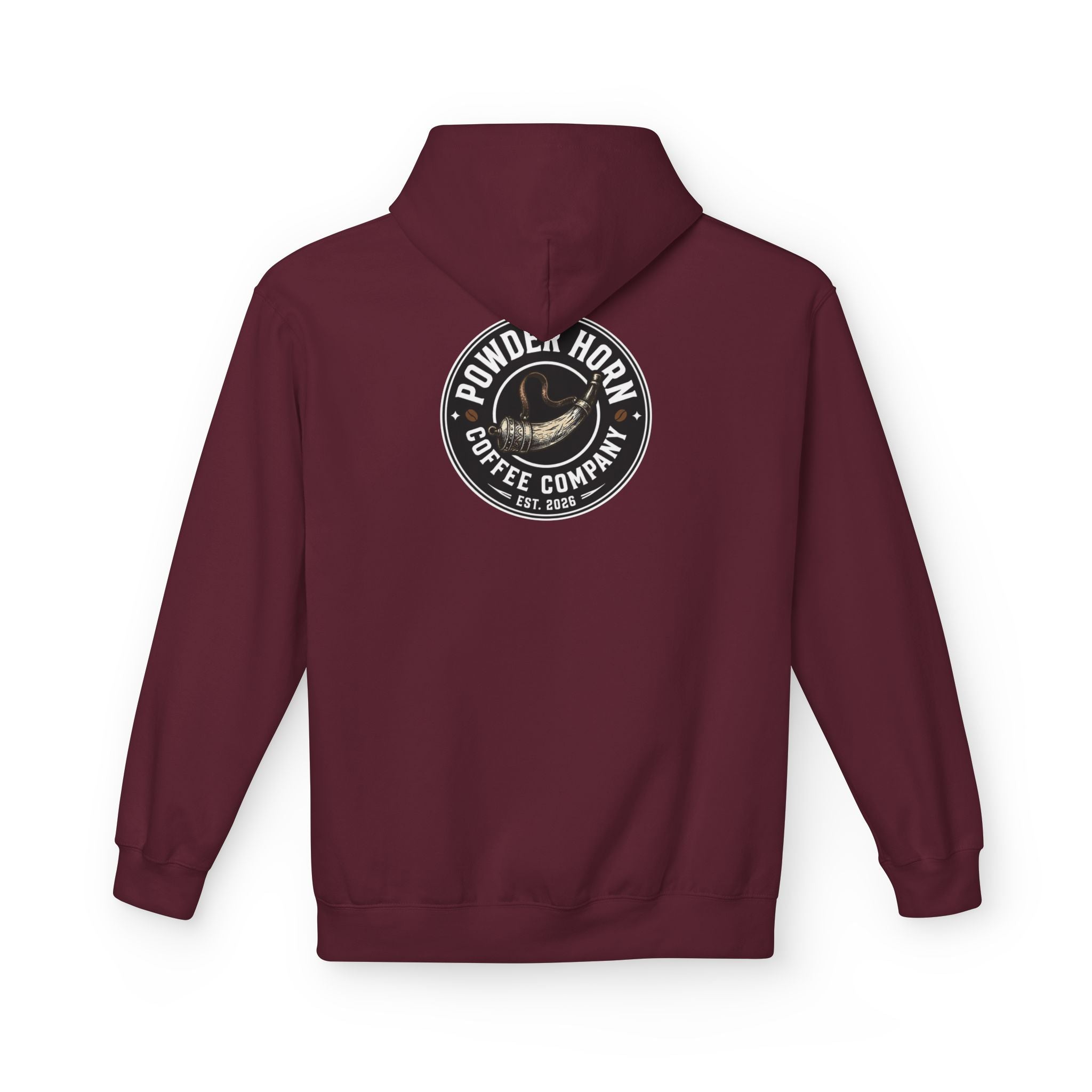 Powder Horn Logo Hoodie / Black Logo / Front and Back