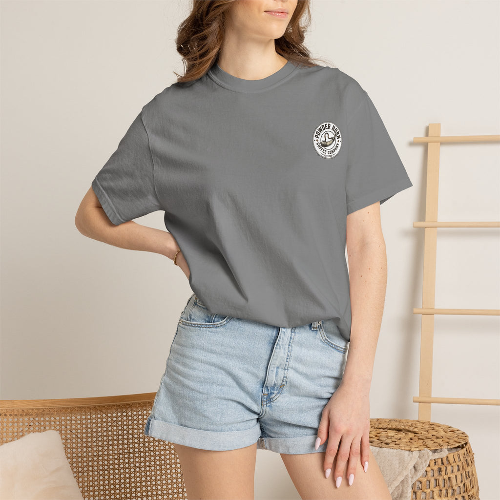 Powder Horn Plain T-shirt / White Logo / Front