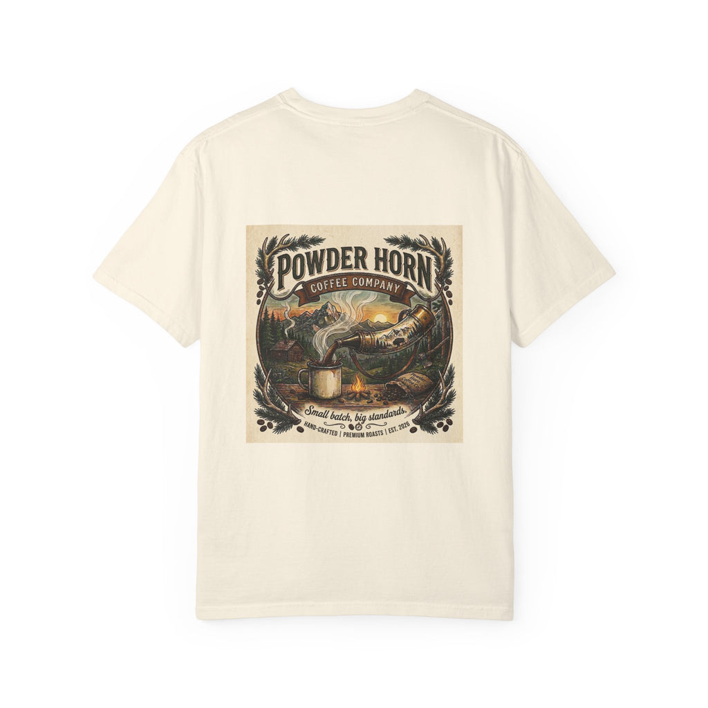 Powder Horn Graphic T-Shirt / Bear Logo Front / Vintage Back