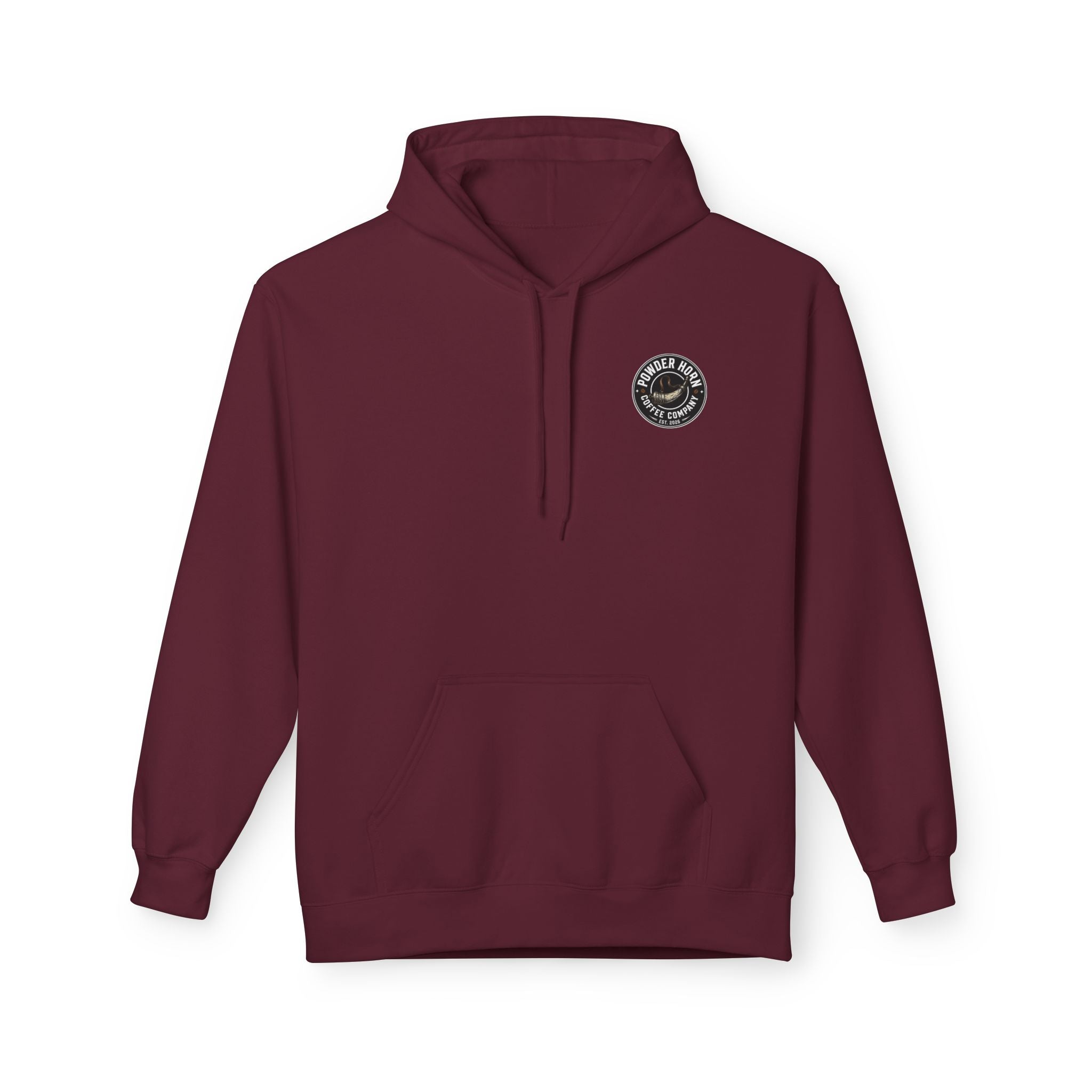Powder Horn Logo Hoodie / Black Logo / Front and Back