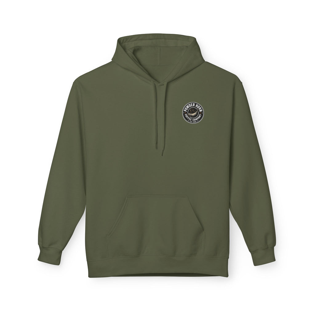 Powder Horn Logo Hoodie / Black Logo / Front and Back