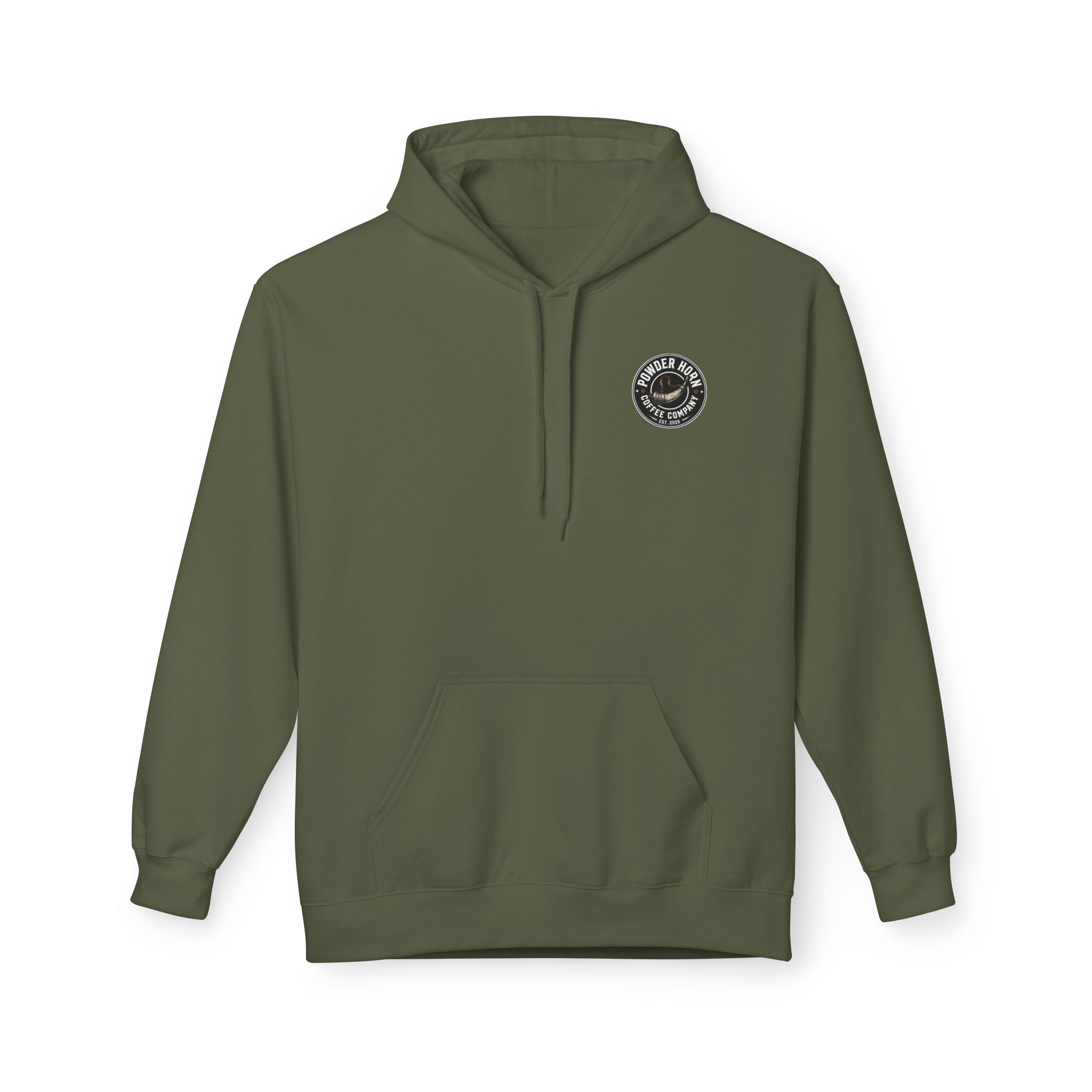 Powder Horn Logo Hoodie / Black Logo / Front and Back