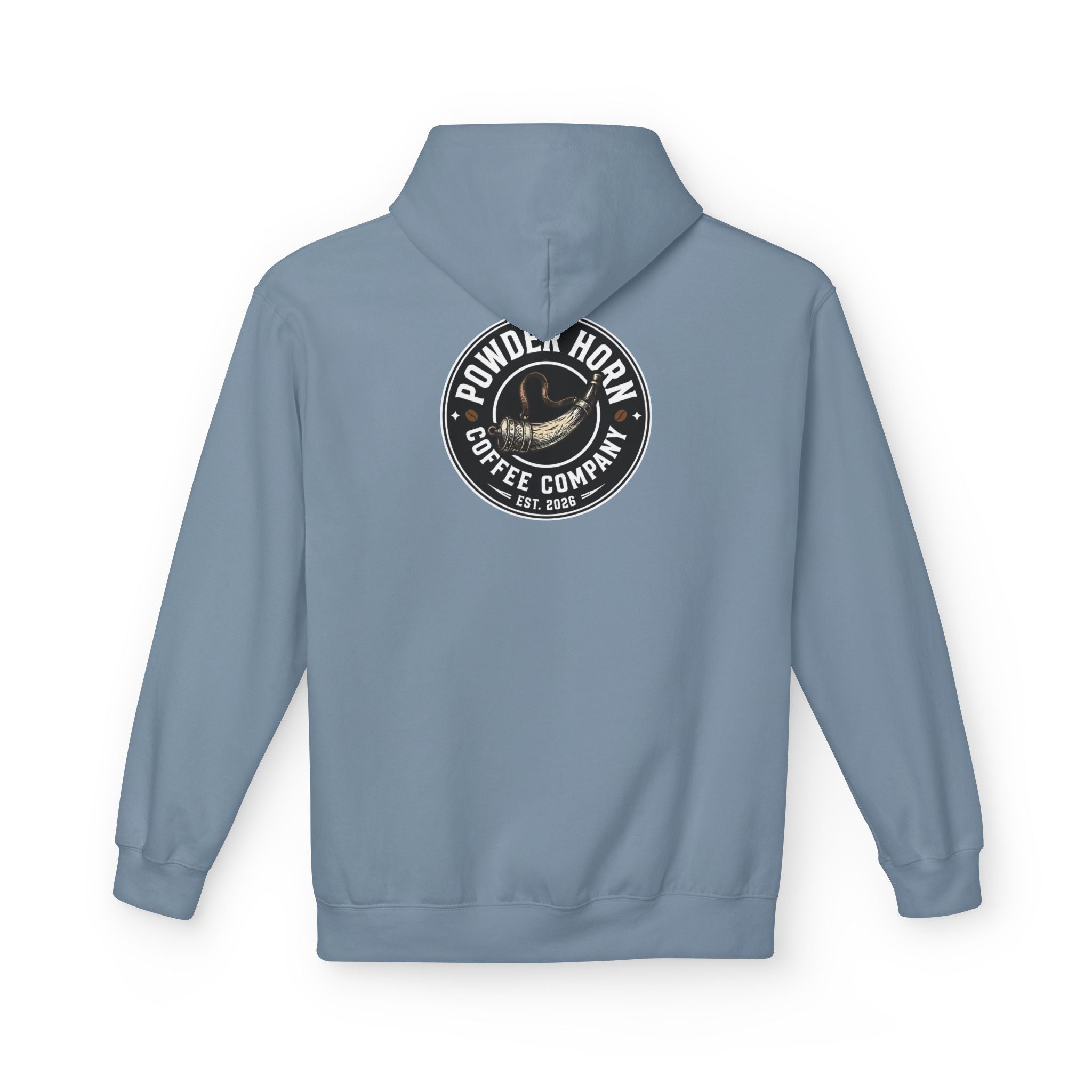Powder Horn Logo Hoodie / Black Logo / Front and Back