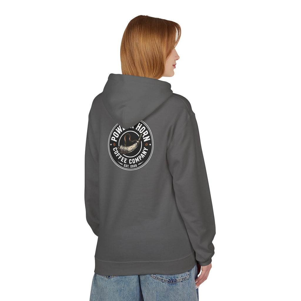 Powder Horn Logo Hoodie / Black Logo / Front and Back