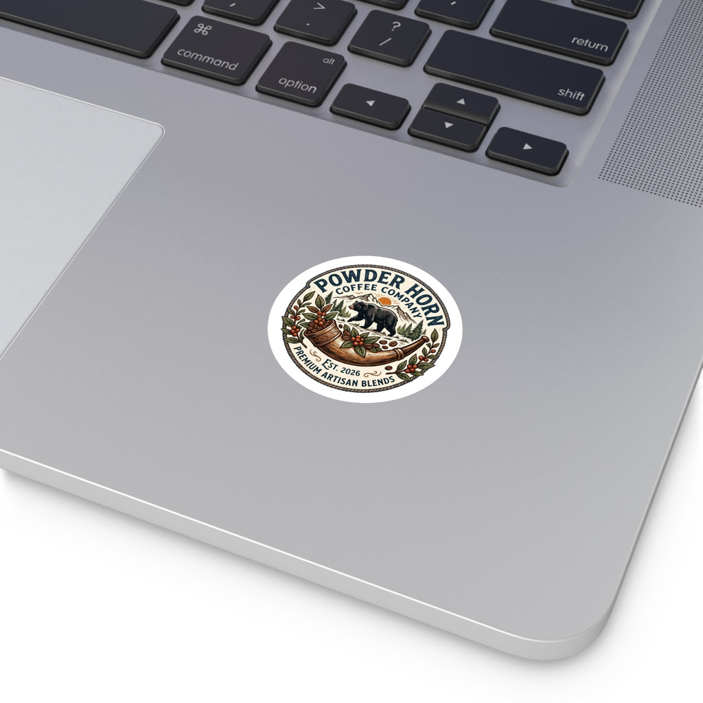 Powder Horn Coffee Company Sticker — Vintage Bear & Horn Logo