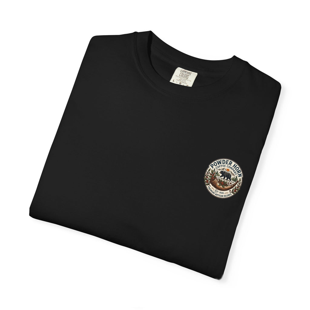 Powder Horn Graphic T-Shirt / Bear Logo Front / Vintage Back