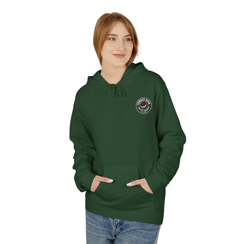 Powder Horn Logo Hoodie / Black Logo / Front and Back