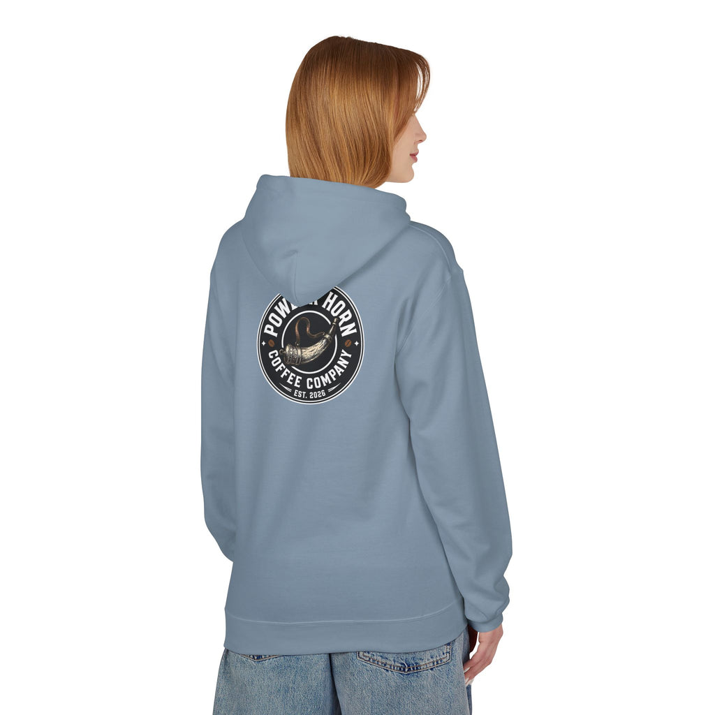 Powder Horn Logo Hoodie / Black Logo / Front and Back