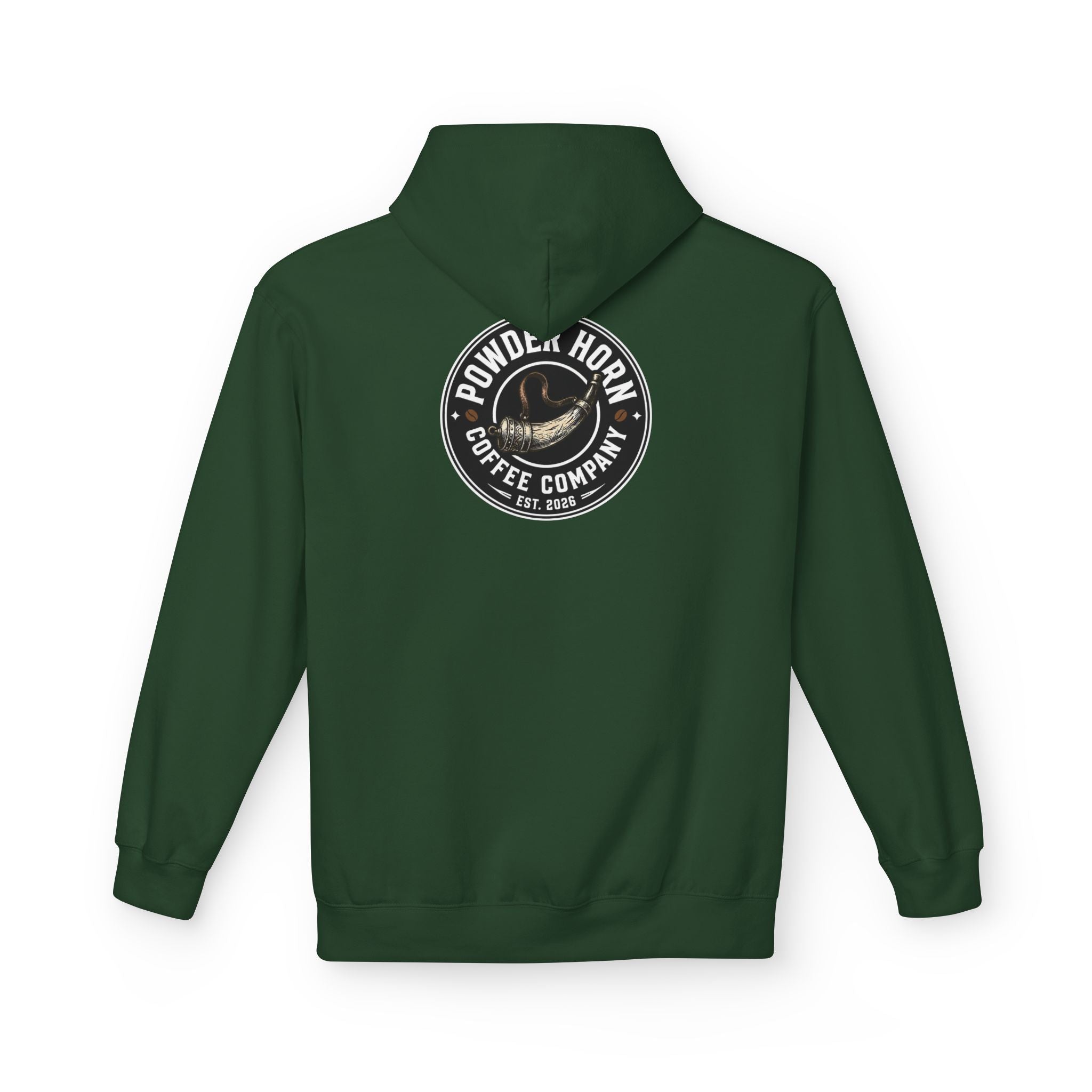 Powder Horn Logo Hoodie / Black Logo / Front and Back