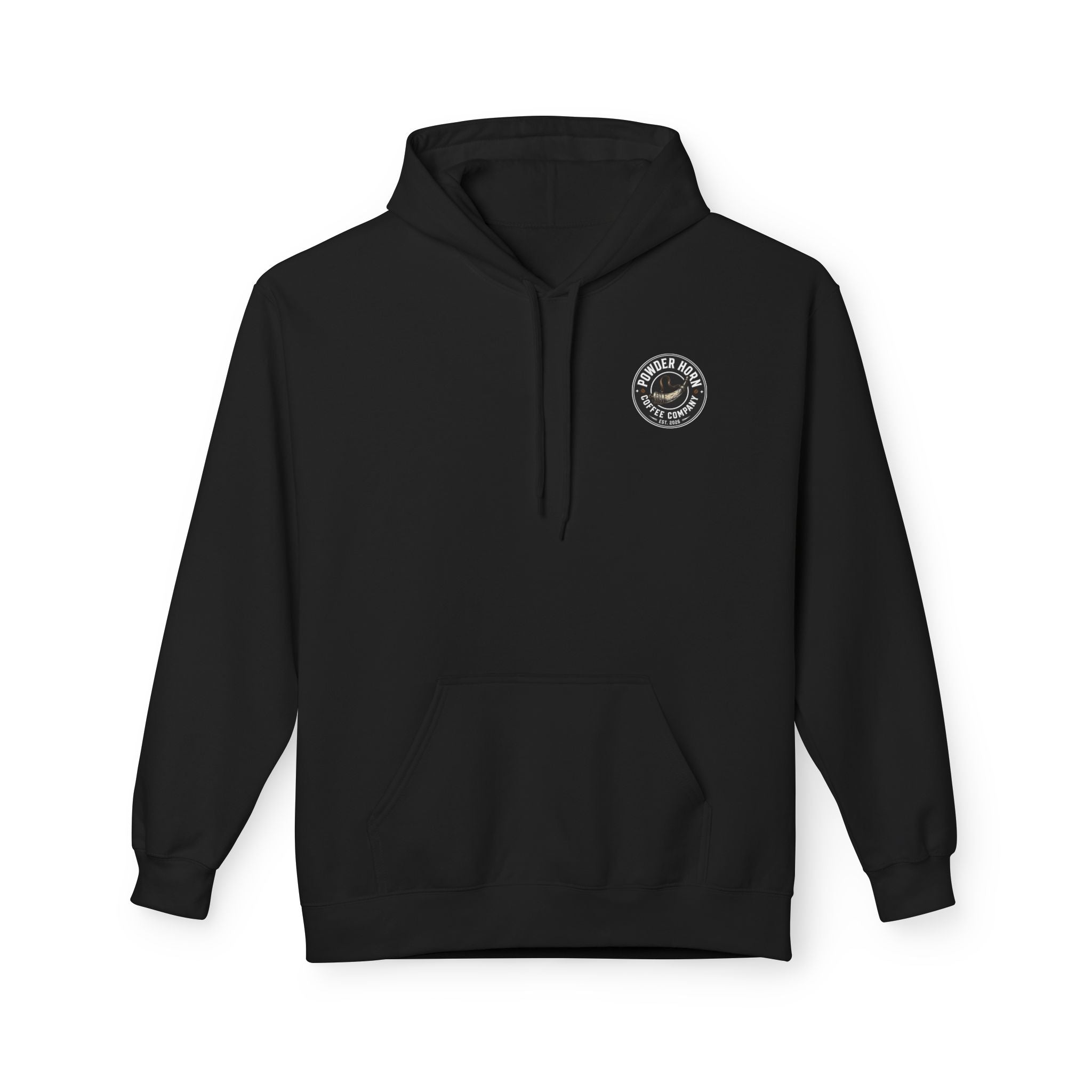Powder Horn Logo Hoodie / Black Logo / Front and Back